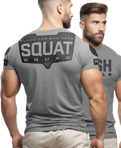 D R Detroit Rebels Squat Muscle Mens Thirts Tees ، قميص رياضي قصير الأكمام in Kuwait