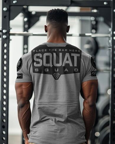 D R Detroit Rebels Squat Muscle Mens Thirts Tees ، قميص رياضي قصير الأكمام in Kuwait