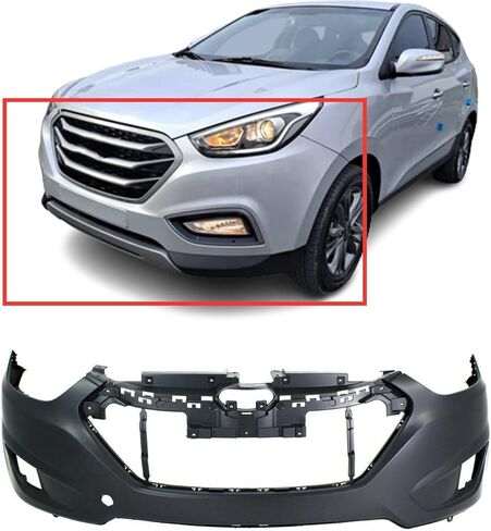 FitParts Compatible With Front Bumper Cover 2010 2011 2012 2013 2014 2015 Hyundai Tucson GL GLS L Limited SE Sport 10 11 12 13 14 15. New, Primed and Ready for Paint. W/Fog Light Holes. in Kuwait
