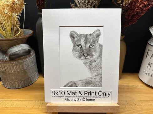 Mountain Lion Cougar Panther Nature Wildlife Graphite Pencil Art Sketch Drawing Print Picture Limited Edition ~ بعنوان "Wild Child" بقلم David Allen (8x10 إطار وطباعة) in Saudi Arabia