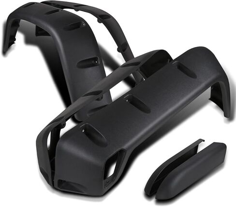 توليف المواصفات D 6pc الأمامية + الخلفية الأسود 7 "العجلة العريضة Fender Flares Kit متوافق مع 1997-2006 Jeep Wranger TJ in Saudi Arabia