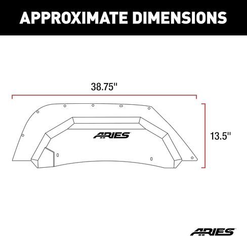 Aries 2500350 Black Aluminium Jeep Rangler JK Inner Fender Liner Wheel Cover in Kuwait