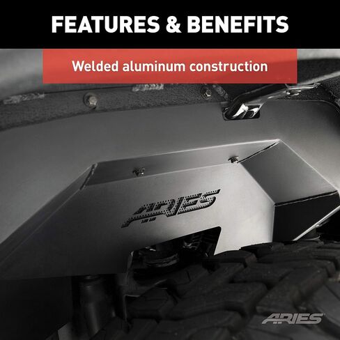 Aries 2500350 Black Aluminium Jeep Rangler JK Inner Fender Liner Wheel Cover in Kuwait