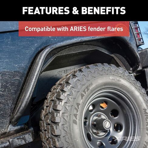 Aries 2500350 Black Aluminium Jeep Rangler JK Inner Fender Liner Wheel Cover in Kuwait
