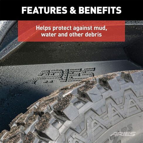 Aries 2500350 Black Aluminium Jeep Rangler JK Inner Fender Liner Wheel Cover in Kuwait