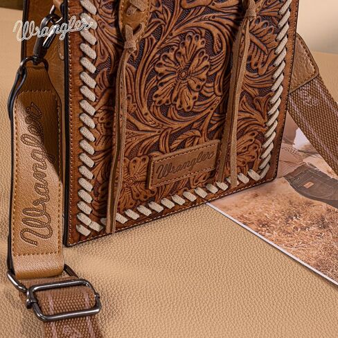 Wrangler Embossed Crossbody Bag for Women Top Handle Handbags and Western Mini Tote in Saudi Arabia