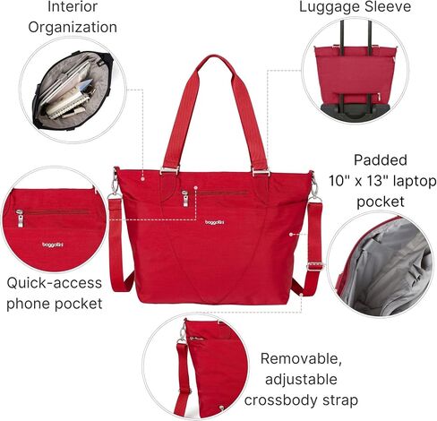 Baggallini Avenue Tote - 12x18 BAPTOP TOTE BAG للنساء - العمل خفيف الوزن حمل على حقيبة in Saudi Arabia