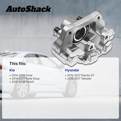 Autoshack AutoShack الأمامية أو مجموعة الفرجار الفرامل اليسرى مع استبدال القوس لسائق Kia Forte Koup 2014-2018 Forte5 2012-2017 Hyundai Veloster 2013-2017 ELANTRA GT DRIVER أو SADE SIDE BC30463 in Saudi Arabia