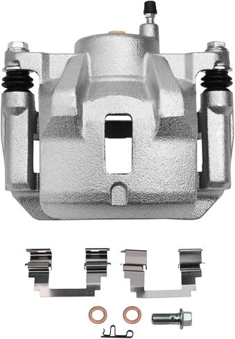 Detroit Axle - الفرجار الأمامية للفرامل لعام 2003-2008 Toyota Corolla Matrix Pontiac Vibe 2004 2005 2006 2007 قرص فرامل الفرجار W/Bracket Placement [Piston Metal Only Option] in Kuwait