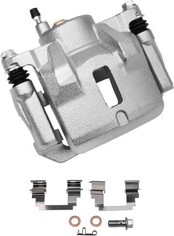 Detroit Axle - الفرجار الأمامية للفرامل لعام 2003-2008 Toyota Corolla Matrix Pontiac Vibe 2004 2005 2006 2007 قرص فرامل الفرجار W/Bracket Placement [Piston Metal Only Option] in Kuwait