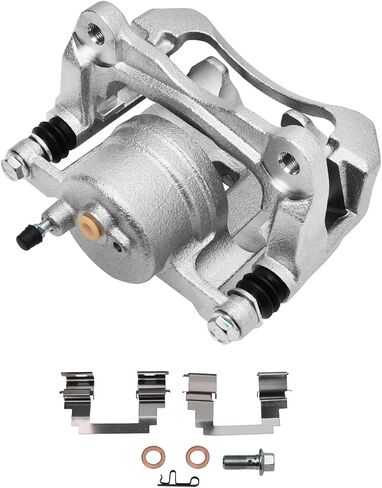 Detroit Axle - الفرجار الأمامية للفرامل لعام 2003-2008 Toyota Corolla Matrix Pontiac Vibe 2004 2005 2006 2007 قرص فرامل الفرجار W/Bracket Placement [Piston Metal Only Option] in Kuwait