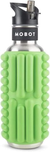 MOBOT Portable Travel Foam Roller Water Bottle with Sip Straw, Stainless Steel Screw Lid | Insulated Sports Water Bottle and Foam Rollers for Yoga, Workout, Home Gym, & Exercise 27oz. (Aqua) in Saudi Arabia