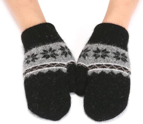 Kids-Winter-Mittens Boys-Girls-Girls Outdoor-Warm-Soft Snowflakes-Gloves Stretchy for 5-10years Kids in Saudi Arabia