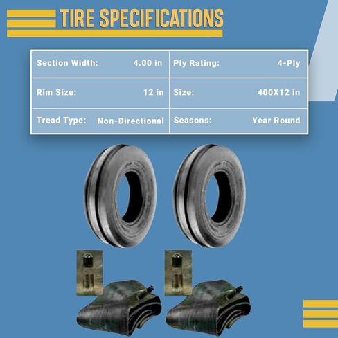 اثنان 4.00-12 إطارات وأنابيب الجرار الأمامية D/S تناسب Farmall Cub in Kuwait