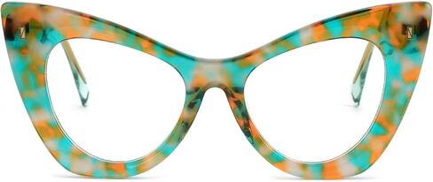 Zeelool Cat Eye Frame Glasses for Women, Acetate Stylish Eyeglasses Frame with Non-prescription Clear Lenses ZJGA354576 in Kuwait