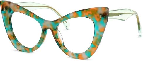 Zeelool Cat Eye Frame Glasses for Women, Acetate Stylish Eyeglasses Frame with Non-prescription Clear Lenses ZJGA354576 in Kuwait