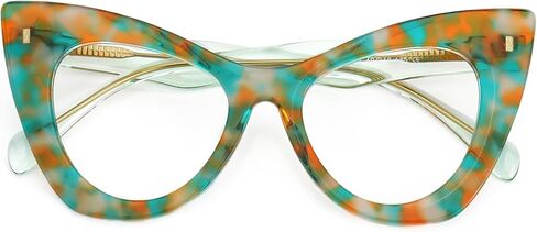 Zeelool Cat Eye Frame Glasses for Women, Acetate Stylish Eyeglasses Frame with Non-prescription Clear Lenses ZJGA354576 in Kuwait