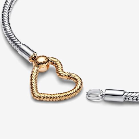 Pandora Moments Heart Closure Snake Stain Bracelet - سحر لحظات متوافقة - هدية لها - تسلق الفضة الاسترليني مع الزركونيا المكعبة - مع صندوق هدايا in Kuwait