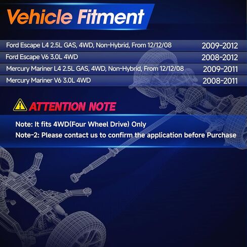 تجميع عمود عمود عمود عمود الدافع الخلفي من أجل فورد هروب 2008-2012 ، ل Mercury Mariner 2008-2011 ، 4WD ، استبدل# 936-892 ، BL8Z4R602A in Saudi Arabia