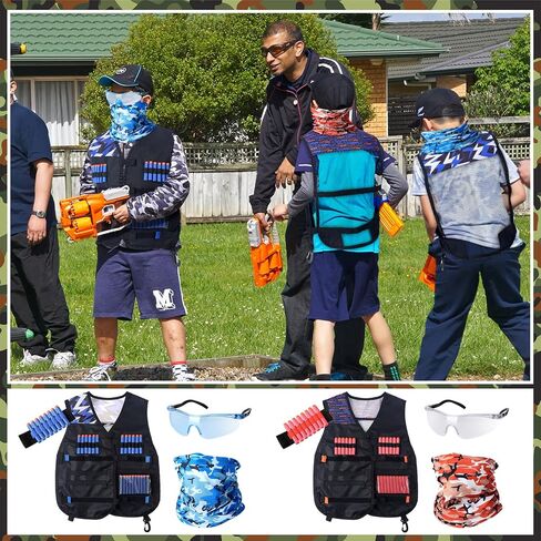مجموعة سترة تكتيكية مكونة من 8 مجموعات من Sosation متوافقة مع هدايا حفلات Nerf، هدية لعبة حامل ذخيرة لقناع الوجه والمعصم in Saudi Arabia