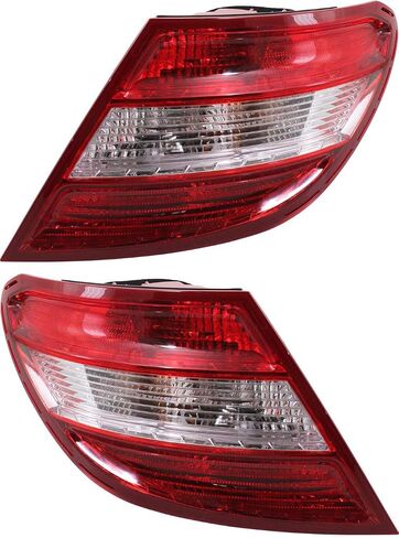 Garage-Pro Tail Light SET Compatible with Mercedes Benz C230 2008-2009, C250 2010-2011, C300 2008-2011, C350 For Models Without Curve Lighting Halogen With bulb(s) Driver and Passenger Side in Saudi Arabia