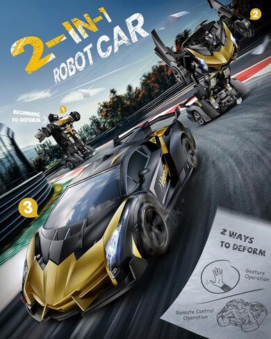 V992 Transform Remote Control Car,Transform Robot RC Cars,1:14 Scale,2-in-1 Robot Toy Car with Sound & Light Effects,Gesture Sensing,Automatic Deformation,Birthday Gift Toys for Boys and Girls in Saudi Arabia