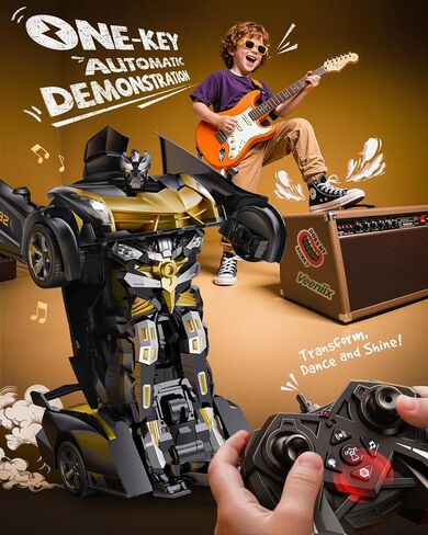V992 Transform Remote Control Car,Transform Robot RC Cars,1:14 Scale,2-in-1 Robot Toy Car with Sound & Light Effects,Gesture Sensing,Automatic Deformation,Birthday Gift Toys for Boys and Girls in Saudi Arabia