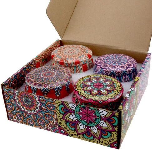 4PACK AROMATHERAPY هدية شمعة معطرة على شمع الصويا الطبيعي المصنوع يدويًا | الإجهاد تخفيف أمي سبا يوجا الصفحة الرئيسية | رائحة - مون باريس ، لافندر ، ياسمين ، روبروز (الأزهار الطازجة) in Kuwait