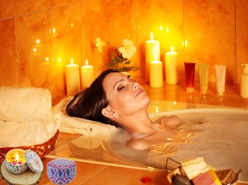 4PACK AROMATHERAPY هدية شمعة معطرة على شمع الصويا الطبيعي المصنوع يدويًا | الإجهاد تخفيف أمي سبا يوجا الصفحة الرئيسية | رائحة - مون باريس ، لافندر ، ياسمين ، روبروز (الأزهار الطازجة) in Kuwait