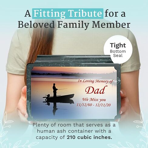 GetUrns Cultured Marble Urn Vault by Mackenzie with Personalized Picture and Text for Human Ashes I Navy Adult Urns for Male and Female I 210lbs in Saudi Arabia