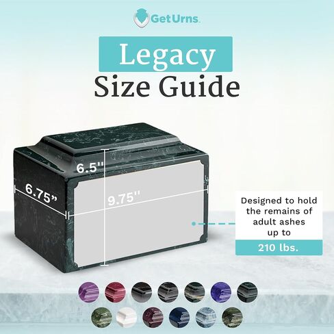 GetUrns Cultured Marble Urn Vault by Mackenzie with Personalized Picture and Text for Human Ashes I Navy Adult Urns for Male and Female I 210lbs in Saudi Arabia