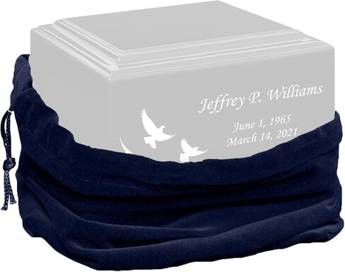 Large Black Velvet Cremation Urn Bag - Velvet Cotton Bag for Urn - Large Size 9"L x 6"W x 16"H - Great for Holding a Pet or Human Urn Measuring 14"H or Smaller in Kuwait