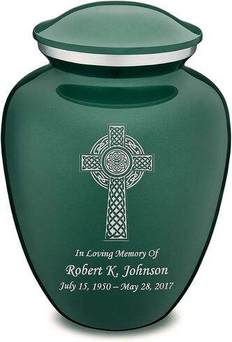 Geturns Embrace Adult Personalized Celtic Cross Cremation Urns for Human Ashes I Large Green Funeral Urn for Men and Women I 200 lbs in Saudi Arabia