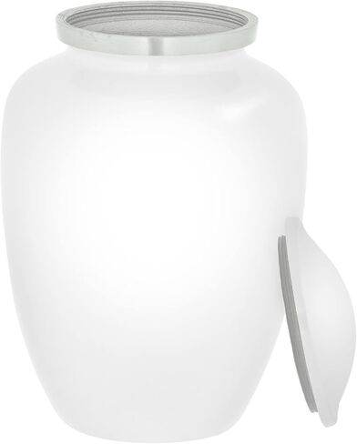 Homage Medium Custom Engraved Baby Elephant Themed Cremation Urn for Infant Ashes - Vase Style Cremation Urn - 80 Cubic Inch Capacity - Personalization Included (White) in Kuwait