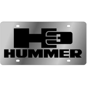 Eurosport Daytona- Compatible with-, H3 Hummer Logo- Stainless Steel License Plate in Saudi Arabia