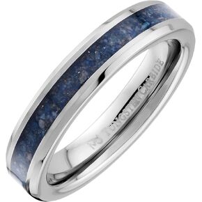 Tungsten Carbide 4mm, 6mm or 8mm Wedding Band Blue Lapis Lazuli Inlay in Kuwait