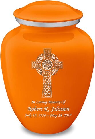 Geturns Embrace Adult Personalized Celtic Cross Cremation Urns for Human Ashes I Large Green Funeral Urn for Men and Women I 200 lbs in Saudi Arabia