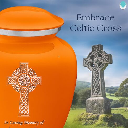 Geturns Embrace Adult Personalized Celtic Cross Cremation Urns for Human Ashes I Large Green Funeral Urn for Men and Women I 200 lbs in Saudi Arabia