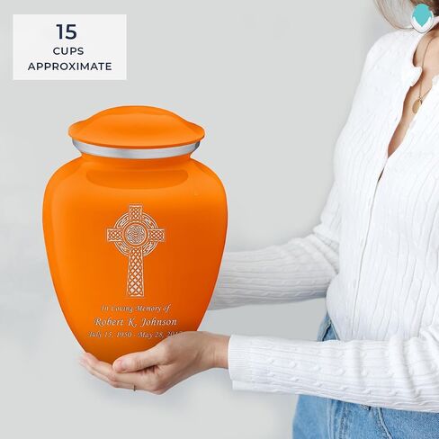 Geturns Embrace Adult Personalized Celtic Cross Cremation Urns for Human Ashes I Large Green Funeral Urn for Men and Women I 200 lbs in Saudi Arabia
