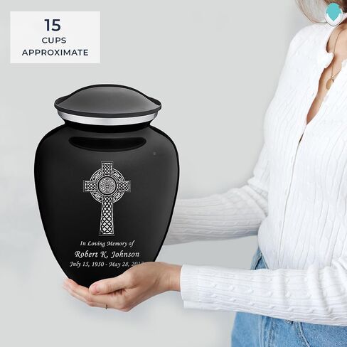 Geturns Embrace Adult Personalized Celtic Cross Cremation Urns for Human Ashes I Large Green Funeral Urn for Men and Women I 200 lbs in Saudi Arabia