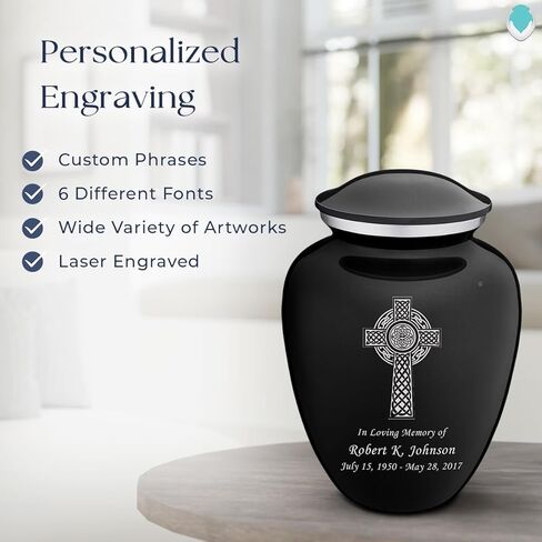 Geturns Embrace Adult Personalized Celtic Cross Cremation Urns for Human Ashes I Large Green Funeral Urn for Men and Women I 200 lbs in Saudi Arabia