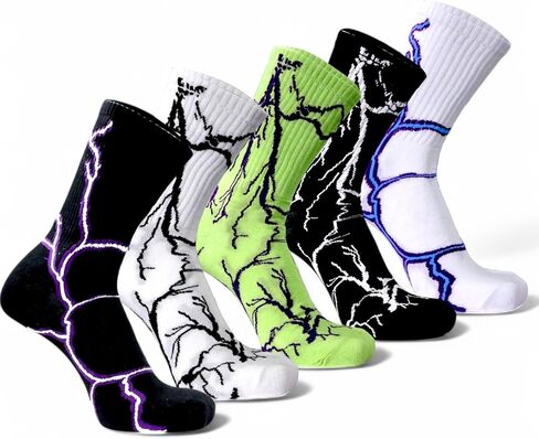 Pure Cottn 5 Pair Socks Soft Fabric, Unique Pattern, High Ankle, Full-Length Comfortable For Men & Women Stretchable Free Size Anti Odur Sweat Free Anti Slip in Saudi Arabia
