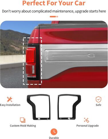 Side Tail Light Housing Cover (Left & Right) Compatible with Ford F150 2015 2016 2017 2018 2019 2020,ABS Bright Tail Light Covers Trim Panel 2 PCS Chrome in Saudi Arabia