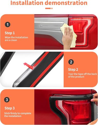 Side Tail Light Housing Cover (Left & Right) Compatible with Ford F150 2015 2016 2017 2018 2019 2020,ABS Bright Tail Light Covers Trim Panel 2 PCS Chrome in Saudi Arabia