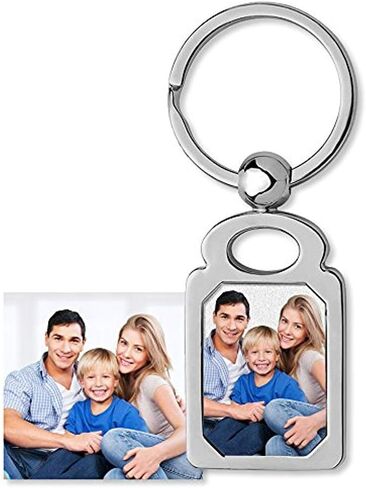 PicturesOnGold.com Photo Keychain - Stainless Steel Engravable Rectangle Laser Photo Keychain - 1 Inch Wide x 1 3/4 Inch Tall in Saudi Arabia