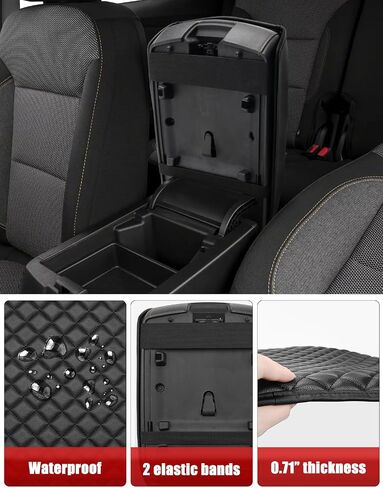 KBH Center Console Armrest Cover for 2018-2023 Chevy Traverse, Vinyl Leather, Middle Console Lid Protector Cushion Pad, Anti-Scratch, Black in Saudi Arabia