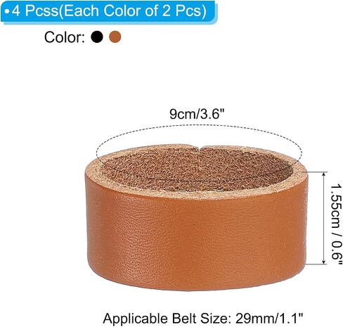 حارس حلقة Leather Patikil ، 4 أجهزة كمبيوتر حلقات جلدية حزام حلقات حلقات حلقات الاستبدال بديل لأحزمة/أحزمة واسعة 1.3 بوصة ، أسود/khaki in Saudi Arabia