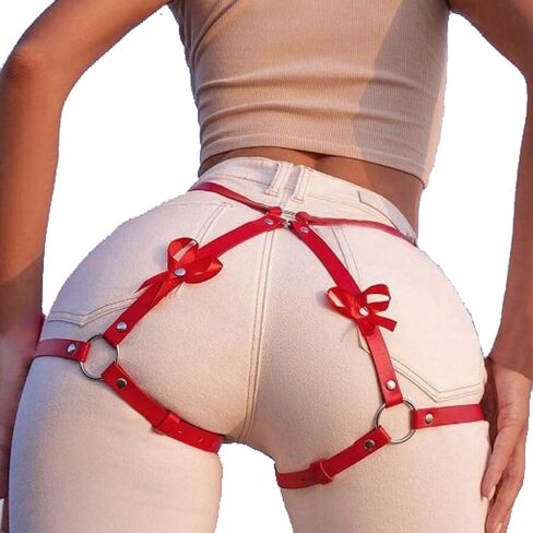 Punk Leather Thigh Harness & Garter Belt for Women - Body Harness Lingerie, Waist Leg Garter for Halloween, Party, Nightclub in Kuwait