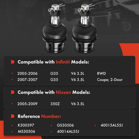 A-Premium 2 × مفاصل الكرة السفلية الأمامية A ، متوافقة مع Infiniti G35 2005-2007 و Nissan 350Z 2005-2009 in Saudi Arabia