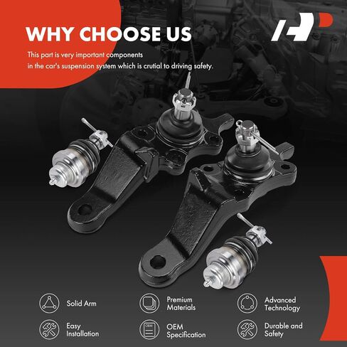 A-Premium Set of 4, Front Upper & Lower Ball Joints Kit, Compatible with Toyota Tundra 2000-2002, 4Runner 1996-2002, Sequoia 2001-2002 in Saudi Arabia